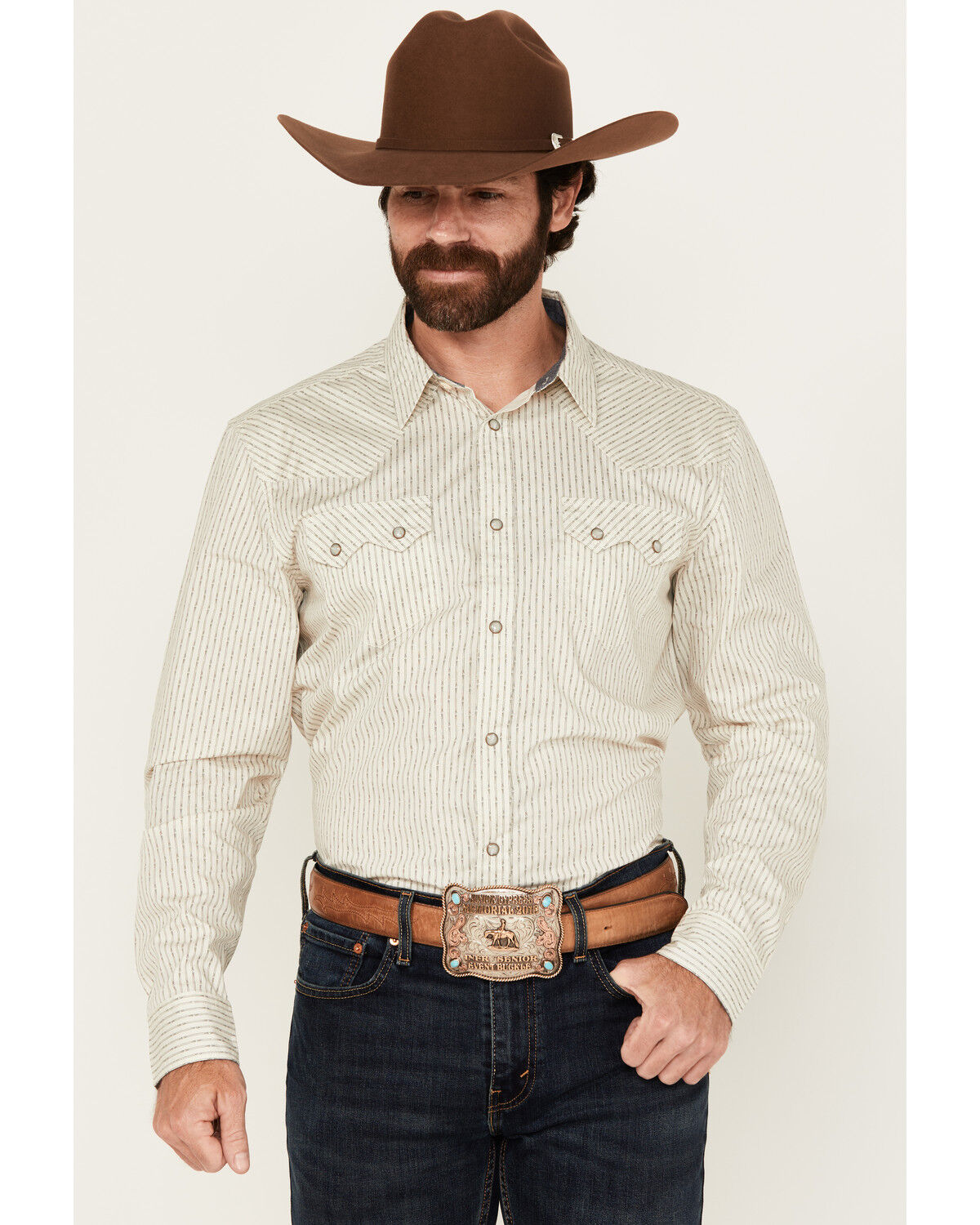 Men's Cody James Rex Striped Long Sleeve Snap Western Shirt