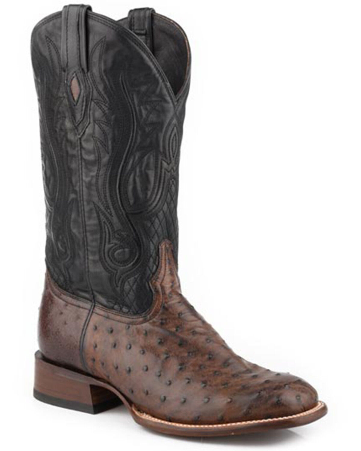 Men's Stetson Ozzy Exotic Ostrich Western Boots - Broad Square Toe