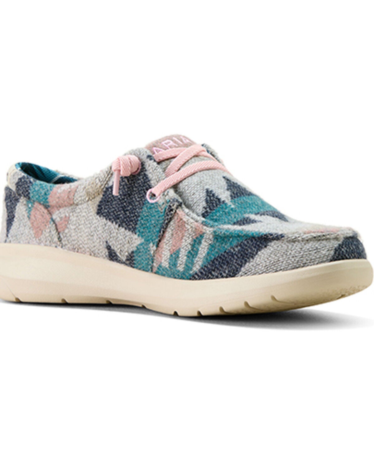 Women's Ariat Hilo Southwestern Print Flannel Casual Shoes - Moc Toe