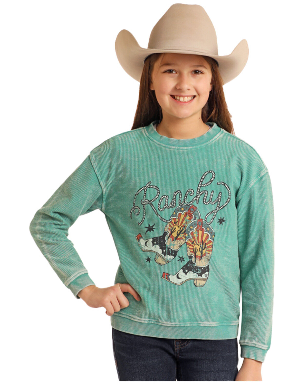 Girls' Panhandle Ranchy Boot Long Sleeve Graphic Shirt