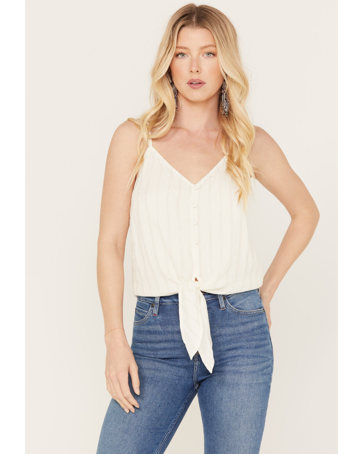 Women's Idyllwind Rio Metallic Striped Tie Tank Top
