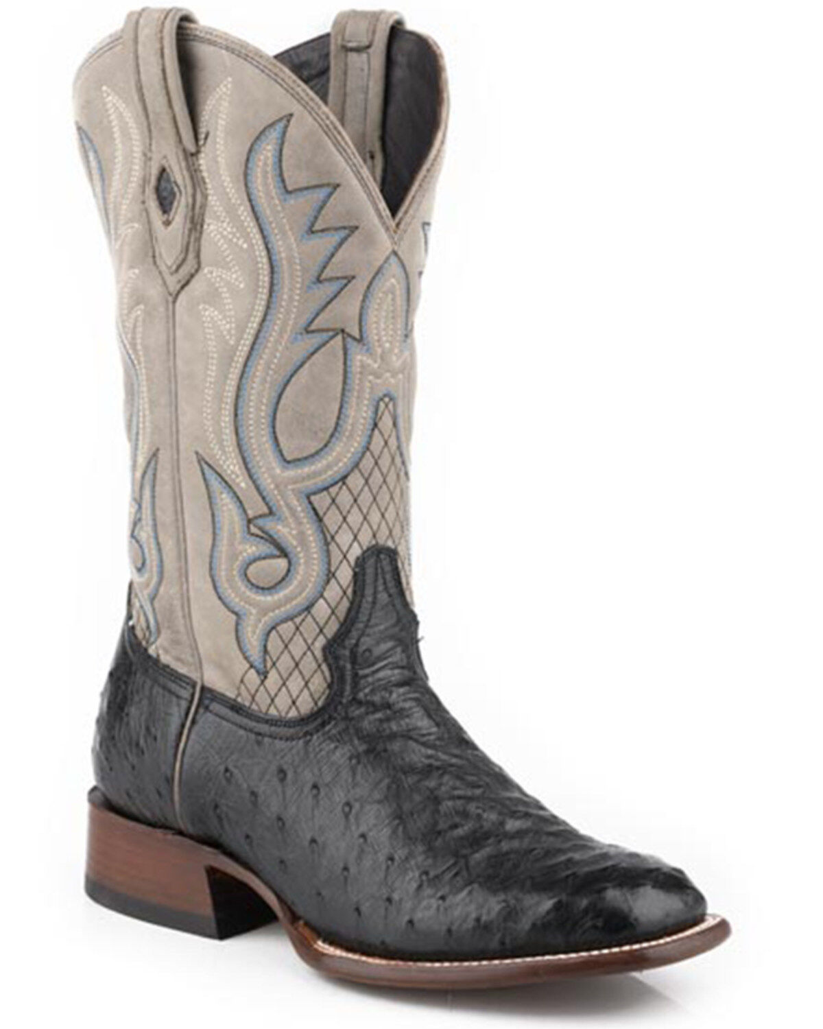 Men's Stetson Ozzy Exotic Full Quill Ostrich Western Boots - Broad Squ
