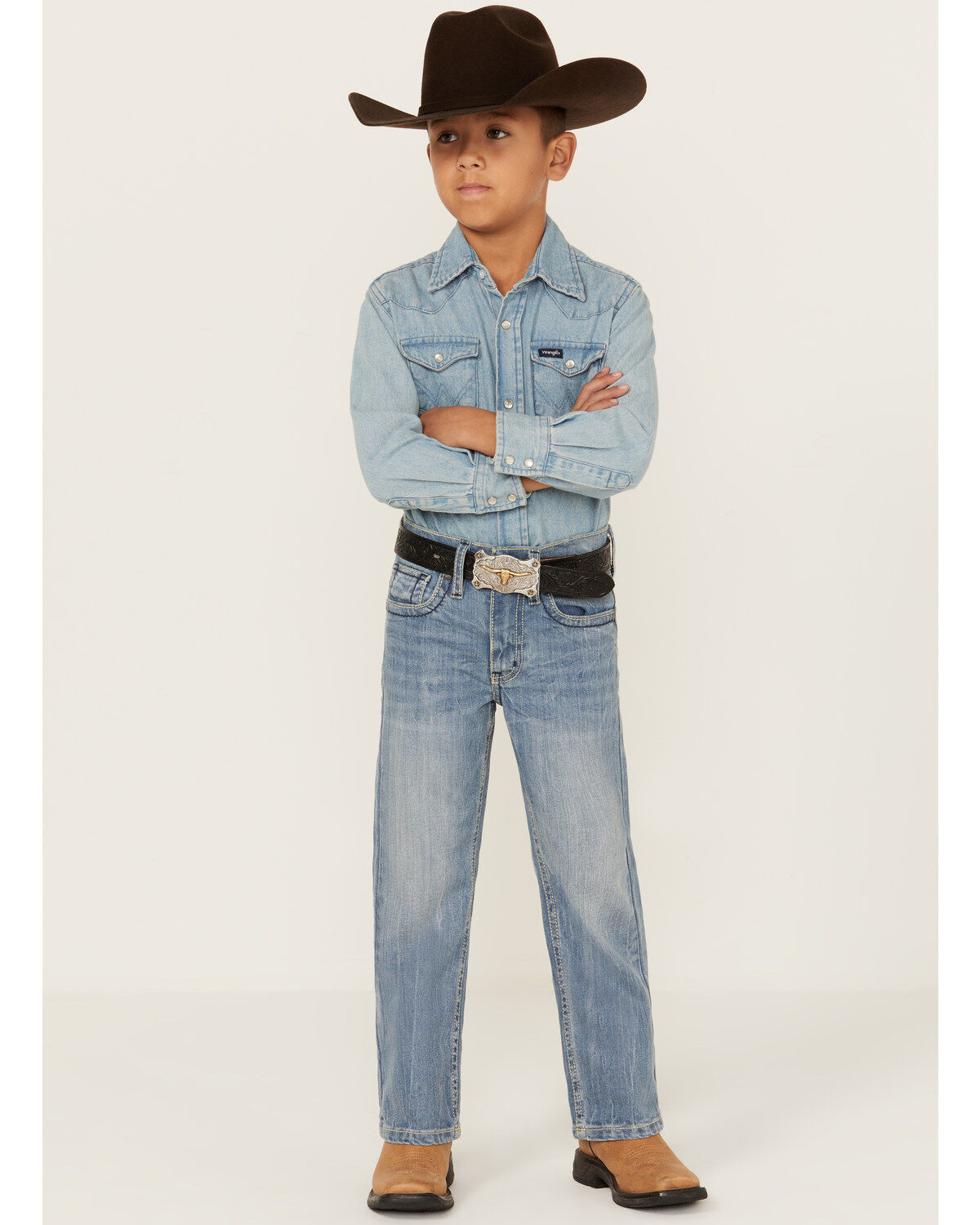 Boys' Cody James Little Cloverleaf Light Wash Slim Stretch Bootcut Jea