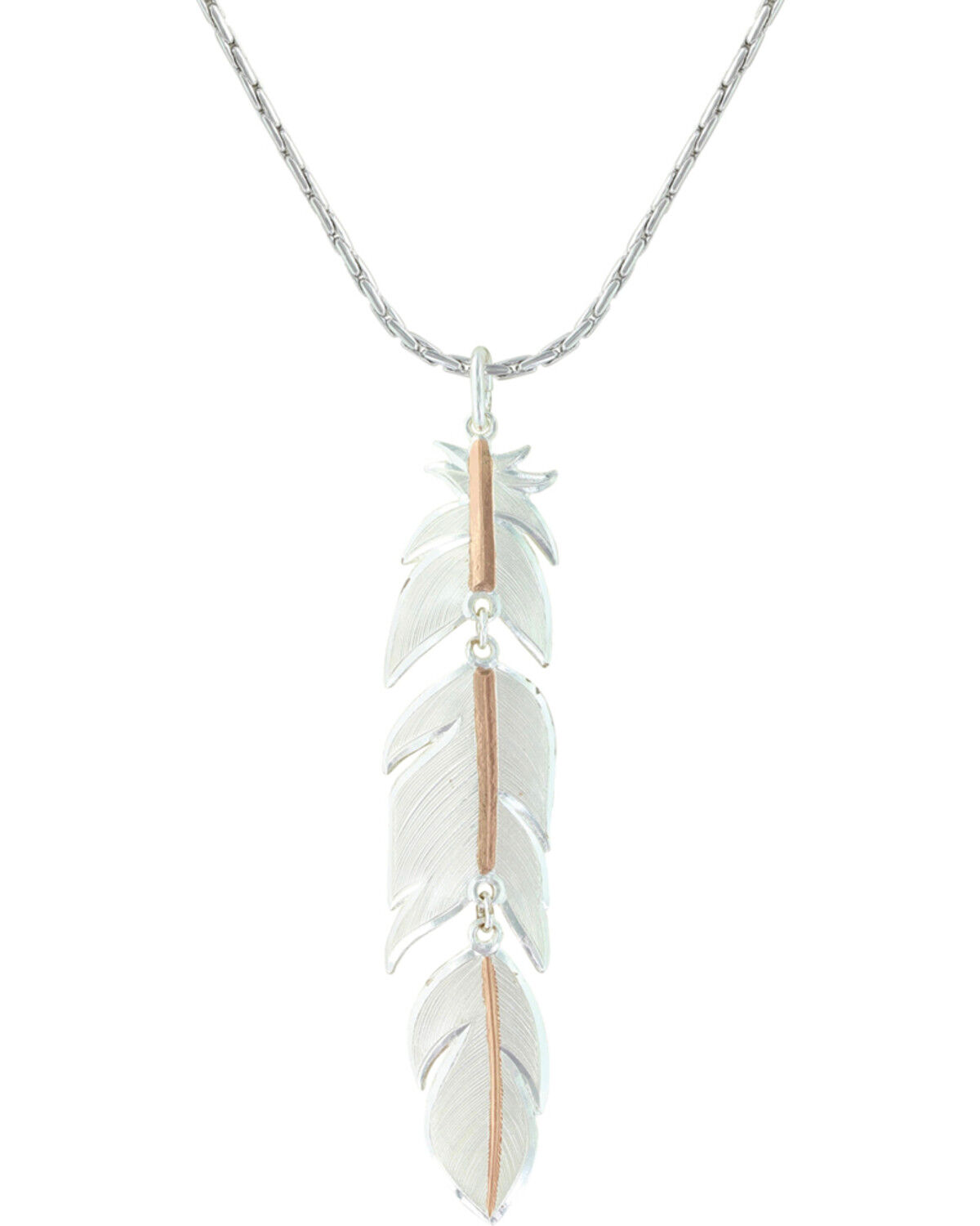 Women's Montana Silversmiths Rose Gold Plume Feather Necklace