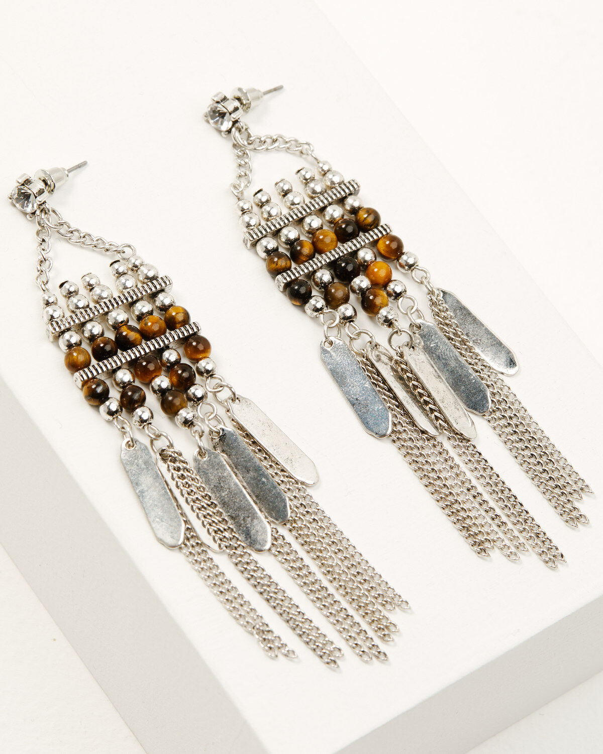 Women's Shyanne Juniper Sky Tigers Eye Chandelier Earrings