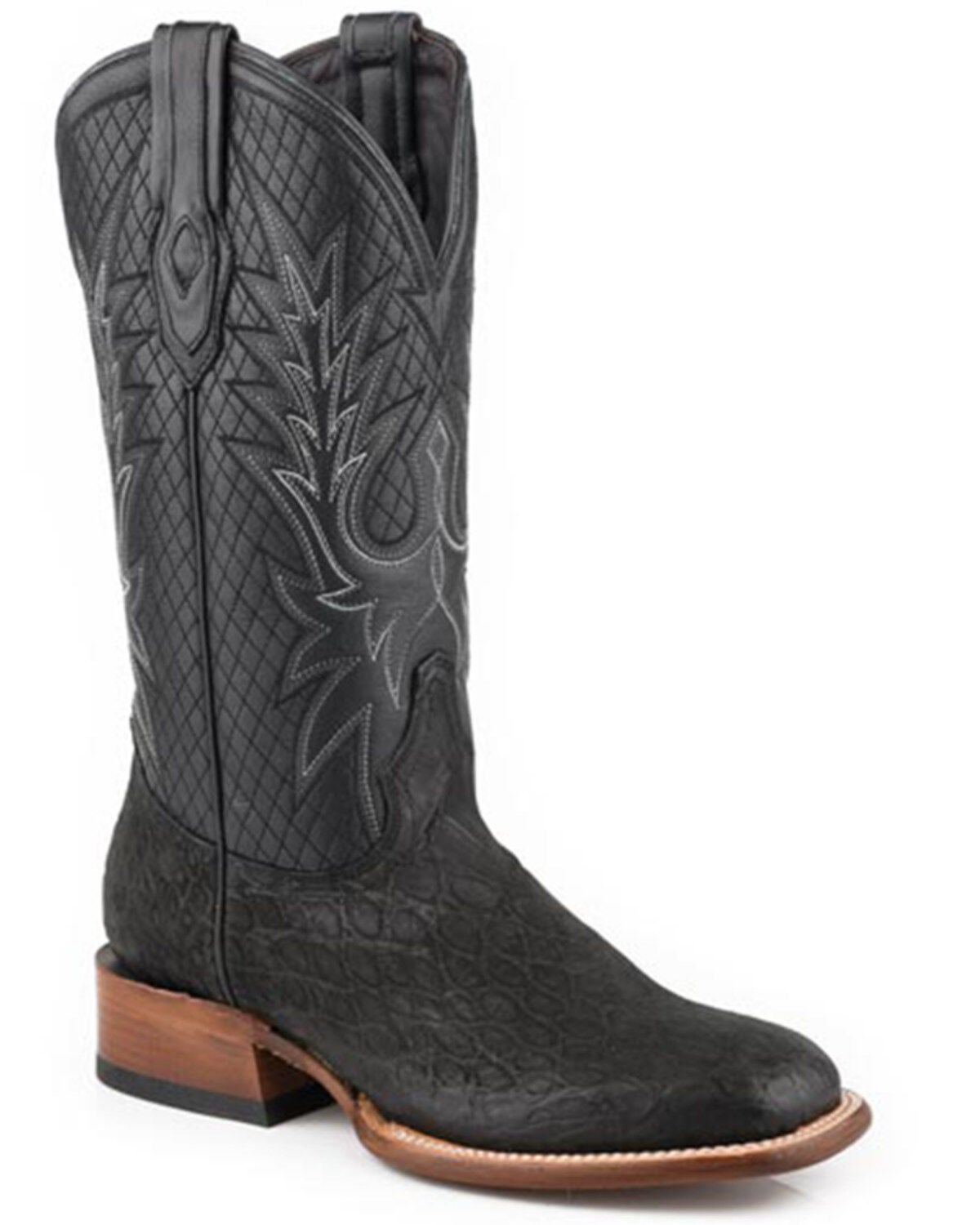 Men's Stetson Grator Exotic Alligator Western Boots - Broad Square Toe