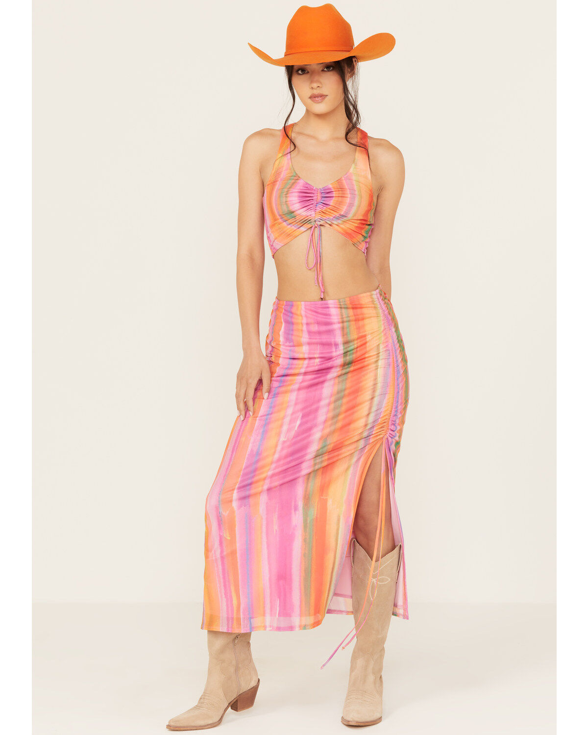 Women's Show Me Your Mumu Dazy Mesh Striped Midi Skirt