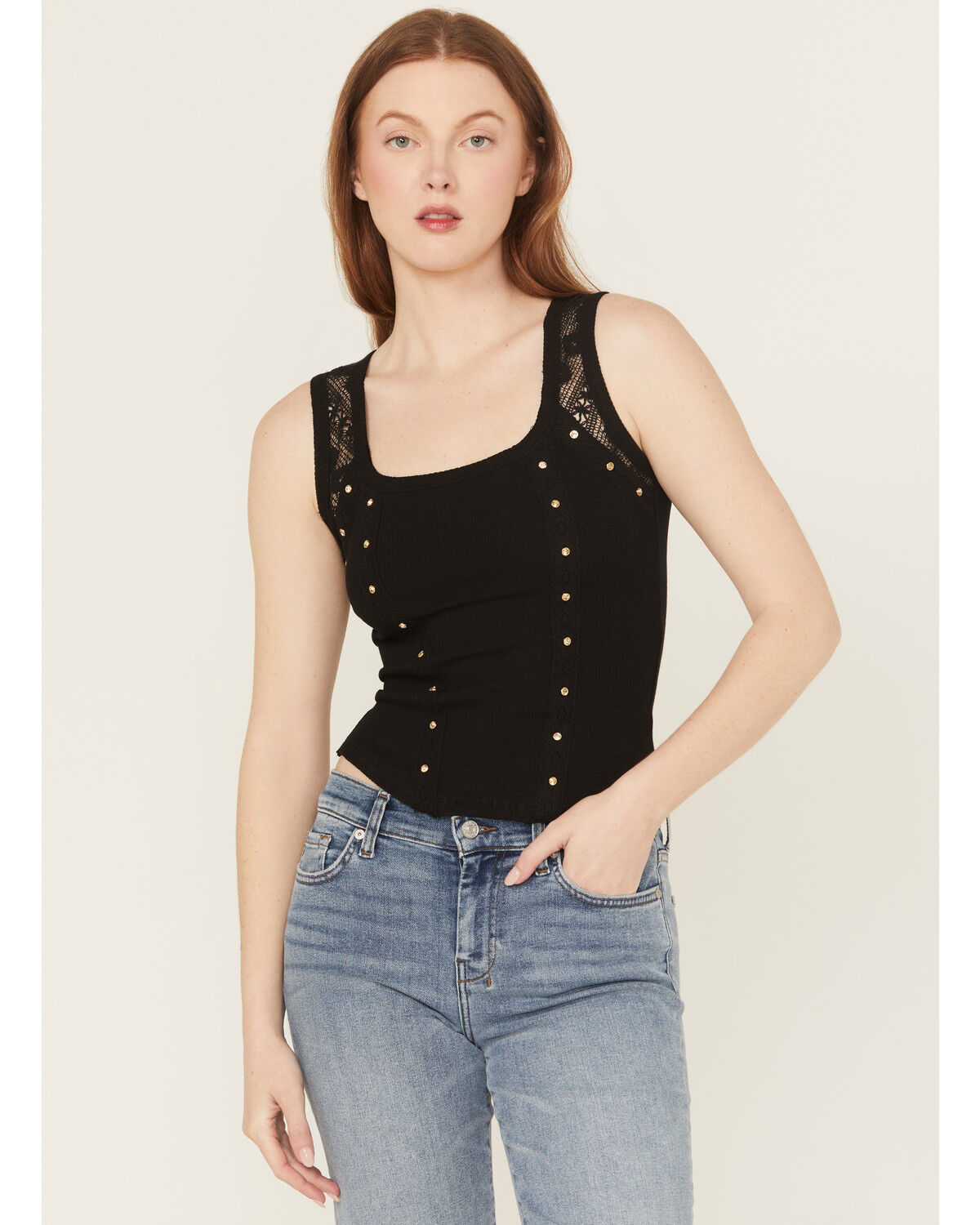 Women's Miss Me Rhinestone Rib Tank