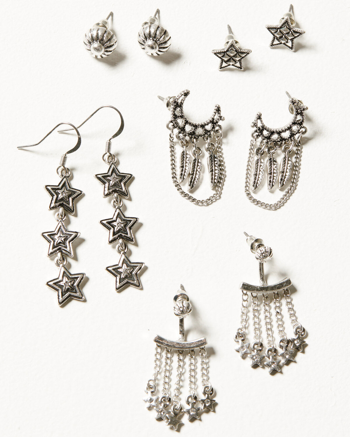 Women's Silver Idyllwind 5-piece Fleetwood Earrings Set