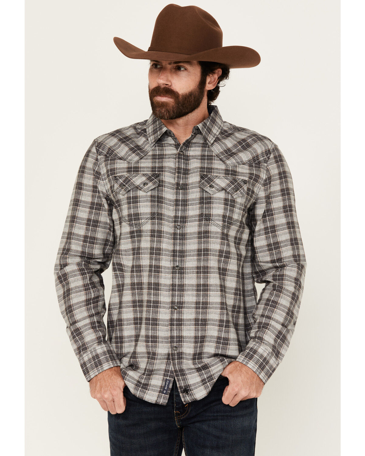 Men's Moonshine Spirit Decibel Plaid Print Long Sleeve Button-Down Wes