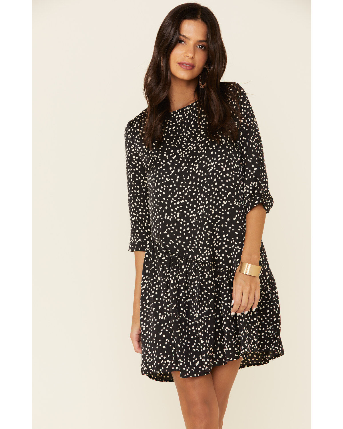Women's Wishlist Dotted Print Ruffle Dress