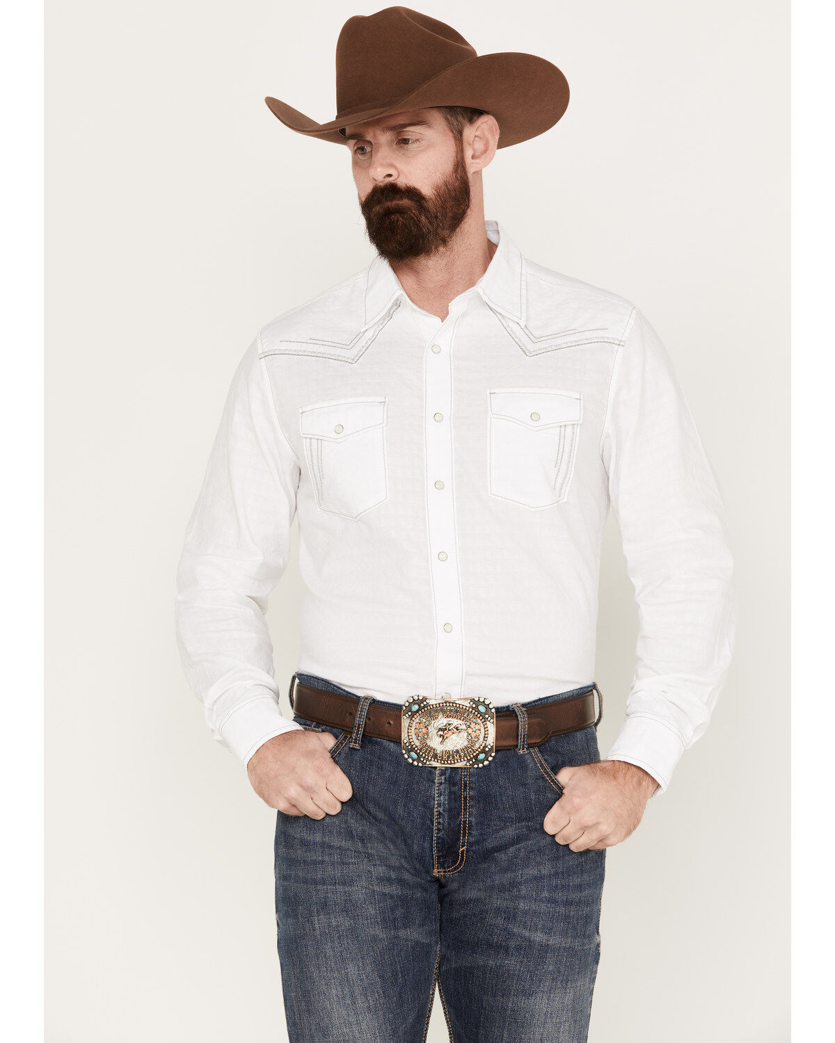 Men's Wrangler Rock 47 Long Sleeve Western Pearl Snap Shirt