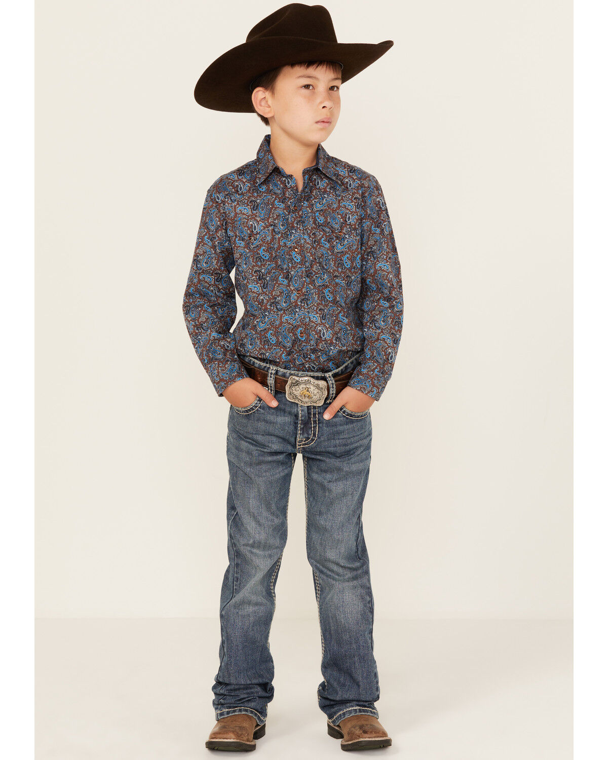Boys' Rock & Roll Denim Medium Wash Bootcut Stretch Denim Jeans