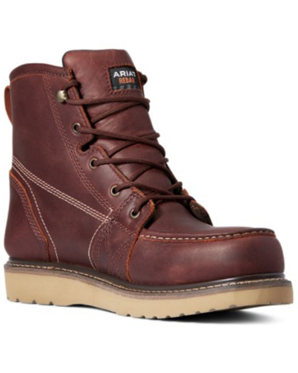 Men's Ariat Rusted Copper Rebar Wedge 6" H20 Moc Work Boot - Round Toe