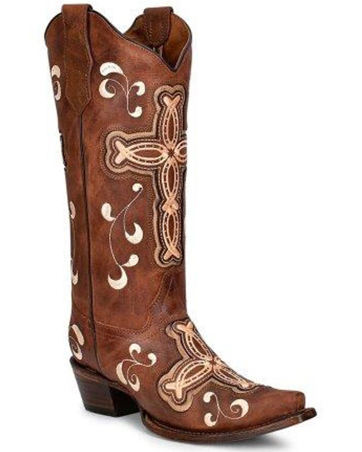 Women's Circle G Cross Western Boots - Snip Toe
