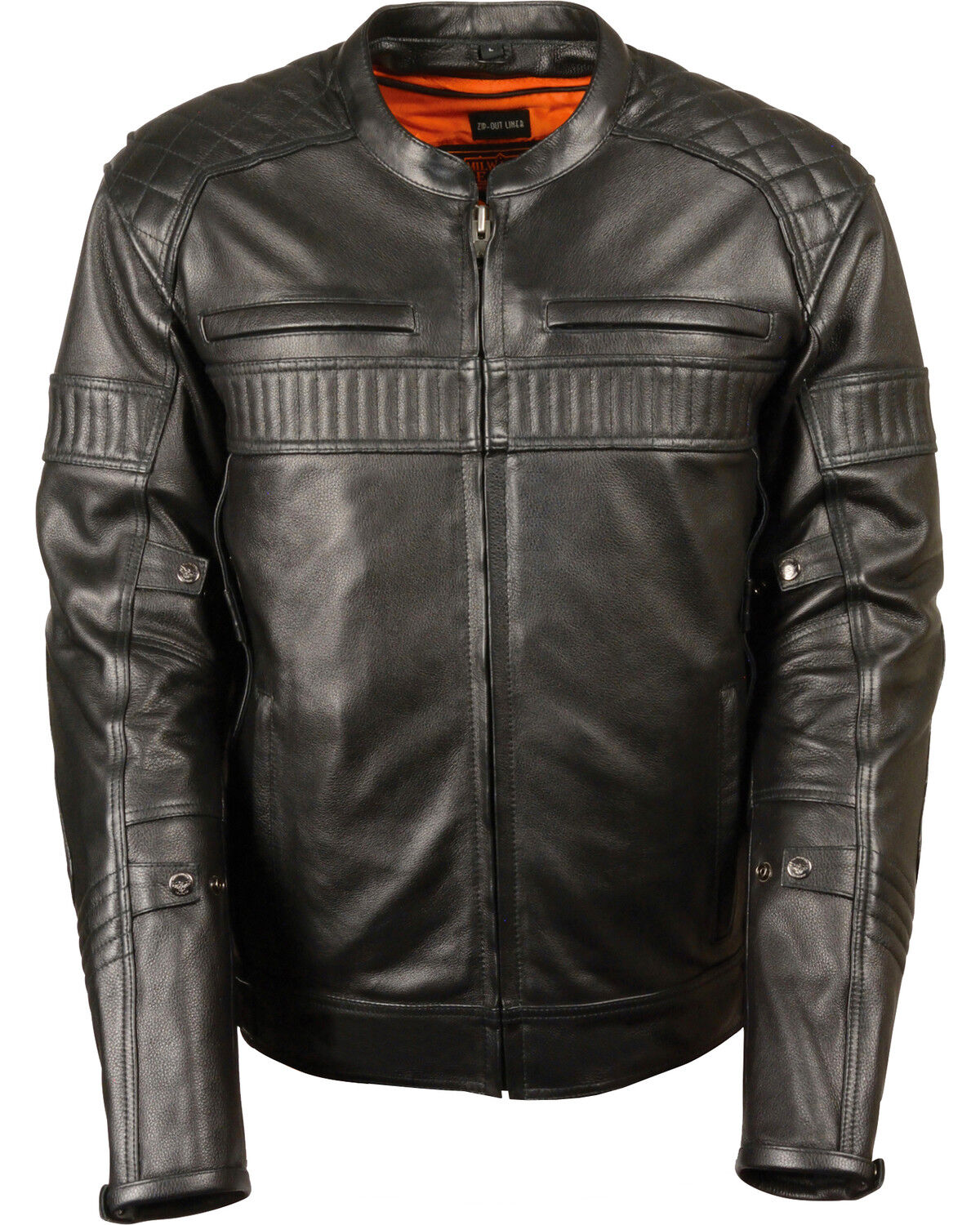Men's Milwaukee Leather Quilted Pattern Scooter Jacket - Big 4X