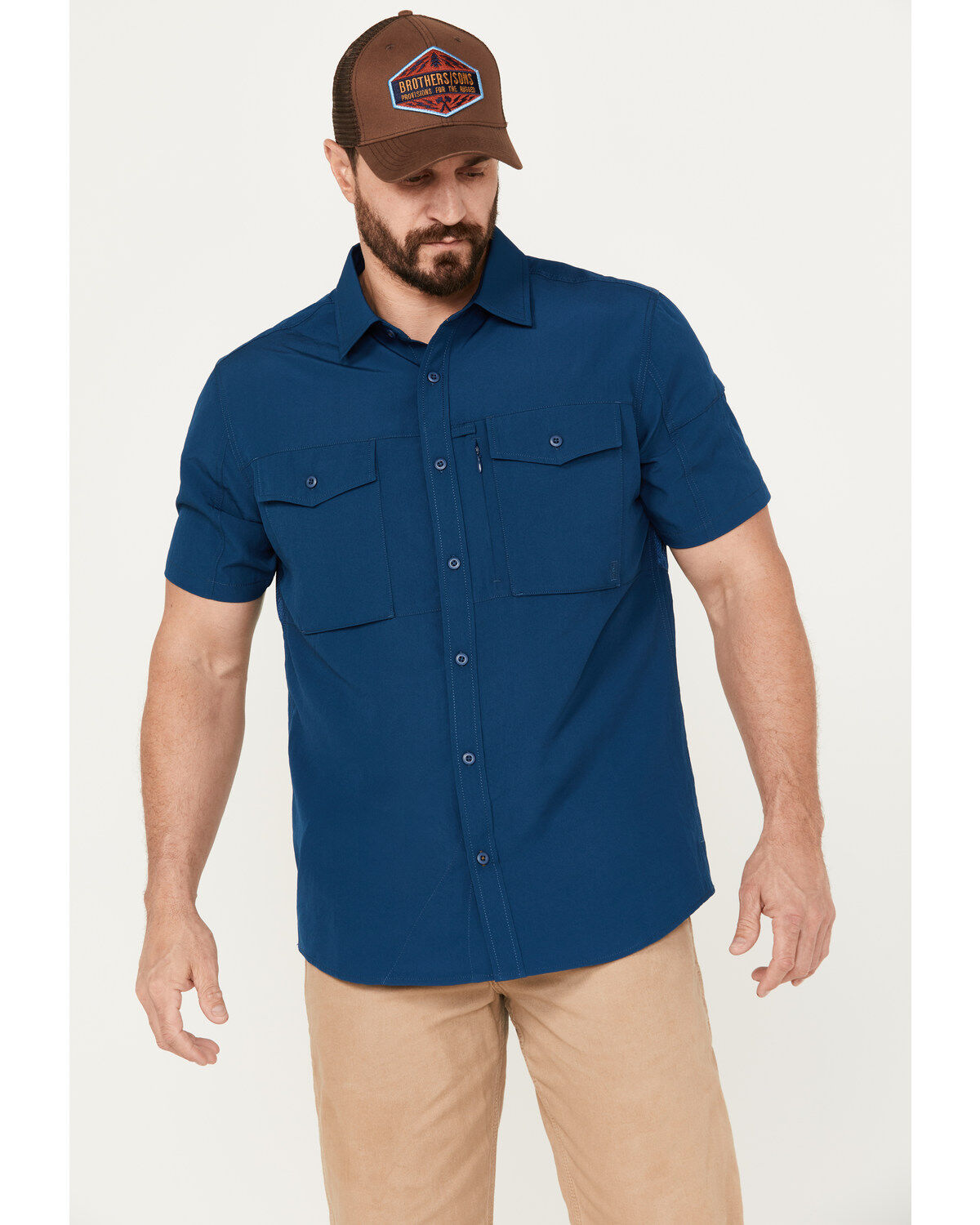 Men's Brothers and Sons Sun Short Sleeve Button-Down Western Shirt