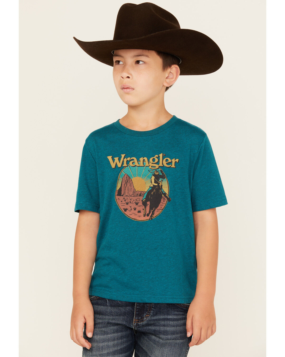 Boys' Wrangler Logo Desert Short Sleeve Graphic T-Shirt