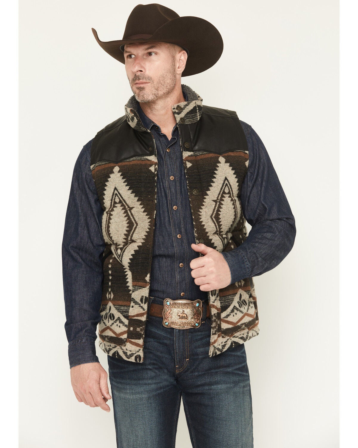 Men's Cody James Southwestern Print Flannel Insulated Vest