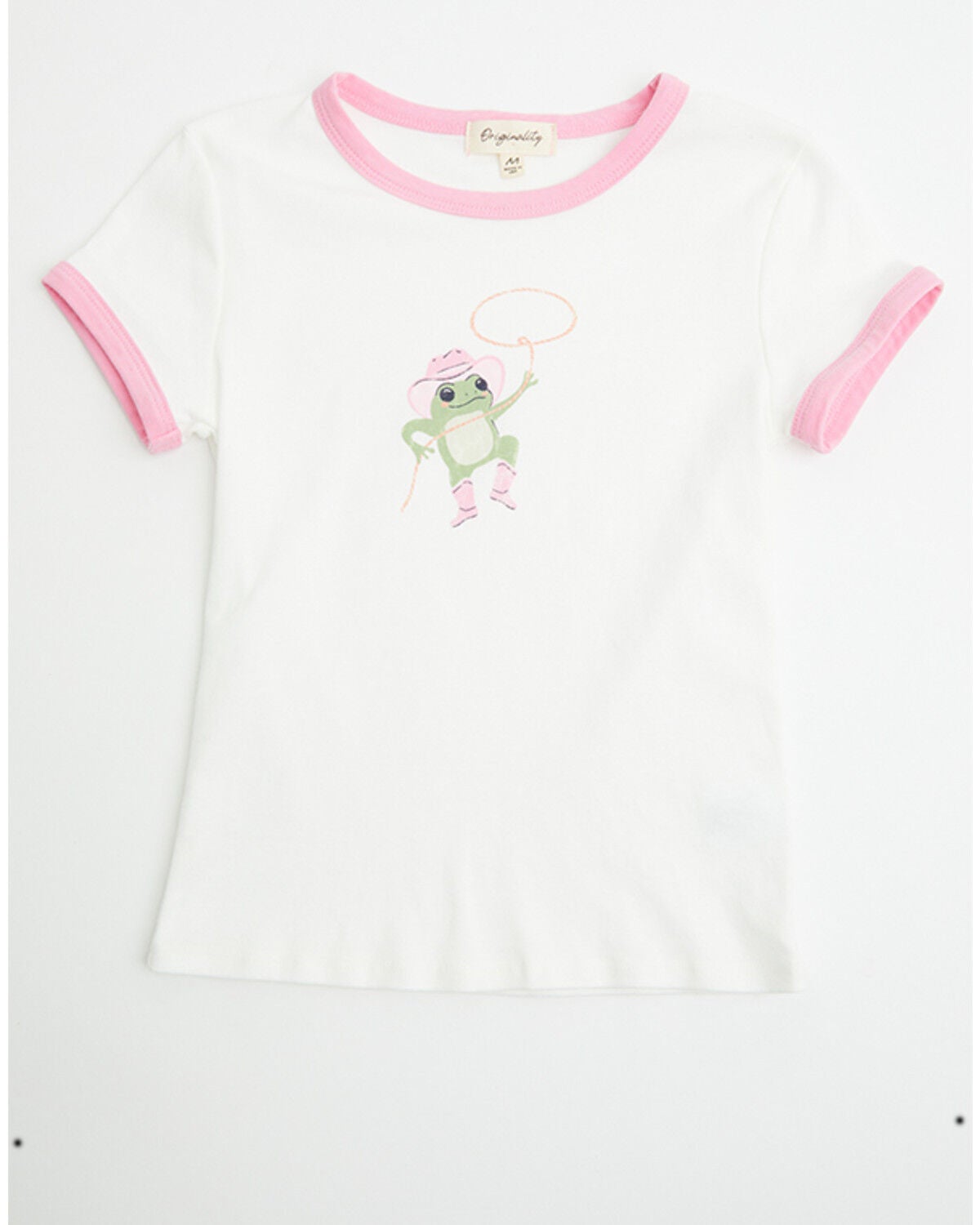 Girls' Originality Cowgirl Frog Short Sleeve Ringer Tee