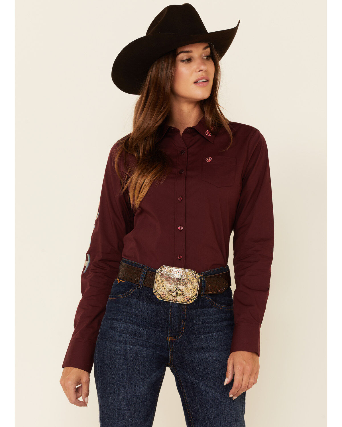 Women's Ariat Zinfandel Team Kirby Stretch Long Sleeve Button Shirt