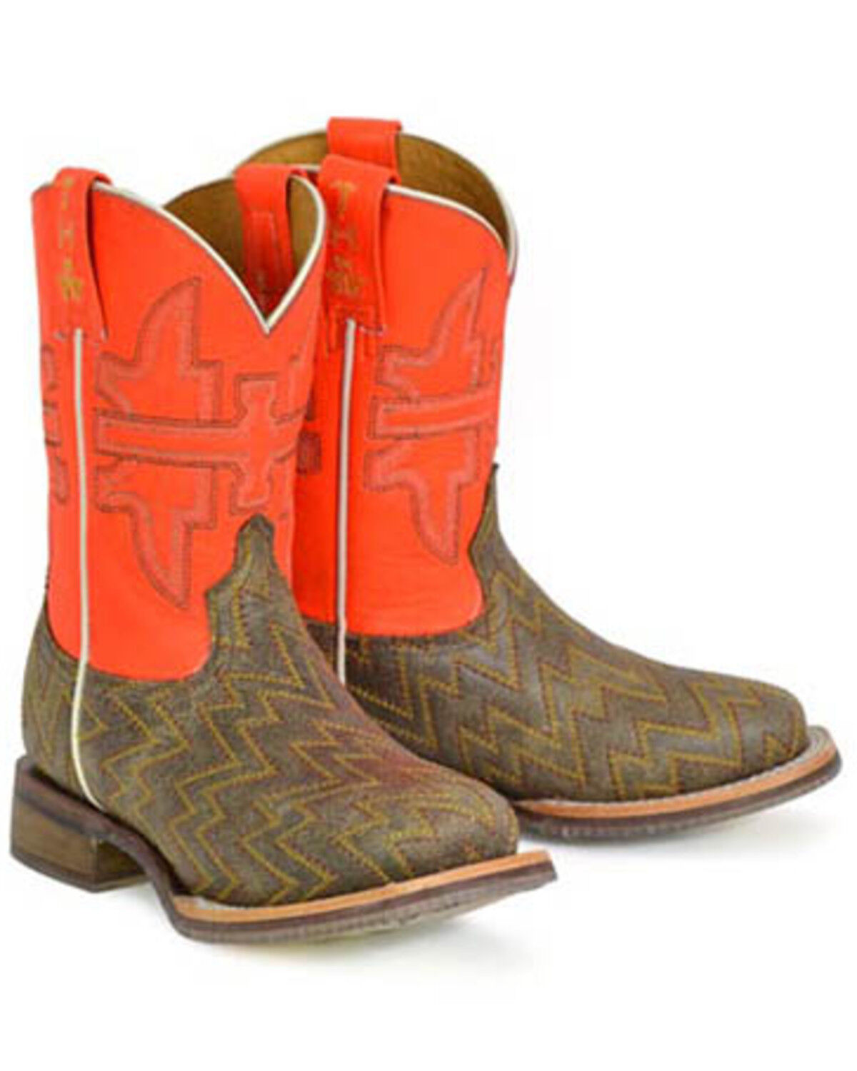 Boys' Tin Haul Neon Thunder Western Boots - Broad Square Toe