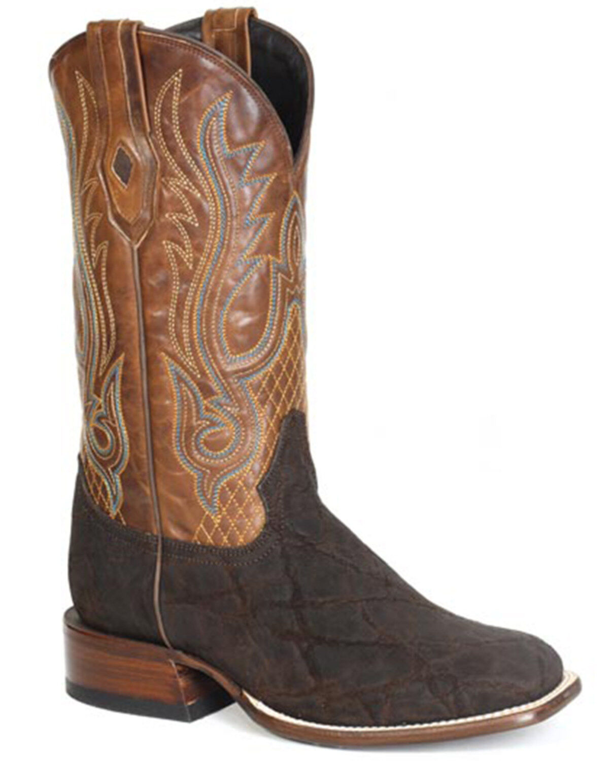Men's Stetson Thunder Exotic Elephant Western Boots - Broad Square Toe