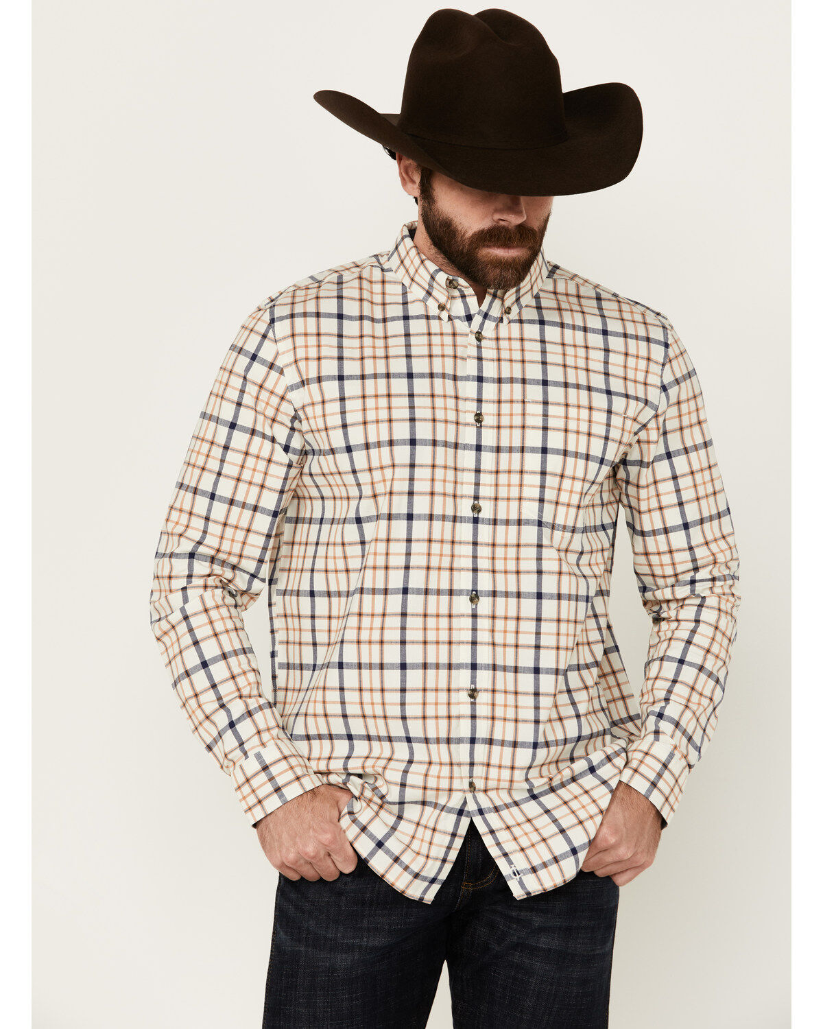 Men's Brothers and Sons Alva Plaid Print Short Sleeve Button-Down West
