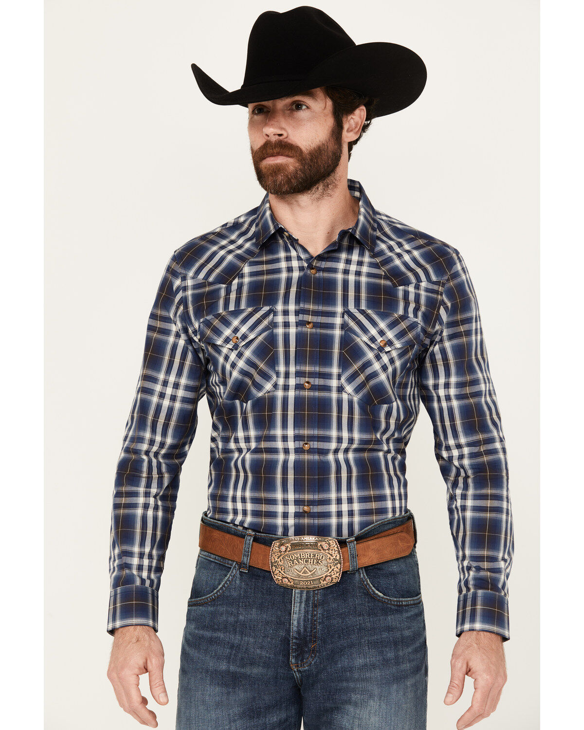 Men's Pendleton Frontier Plaid Print Long Sleeve Snap Western Shirt