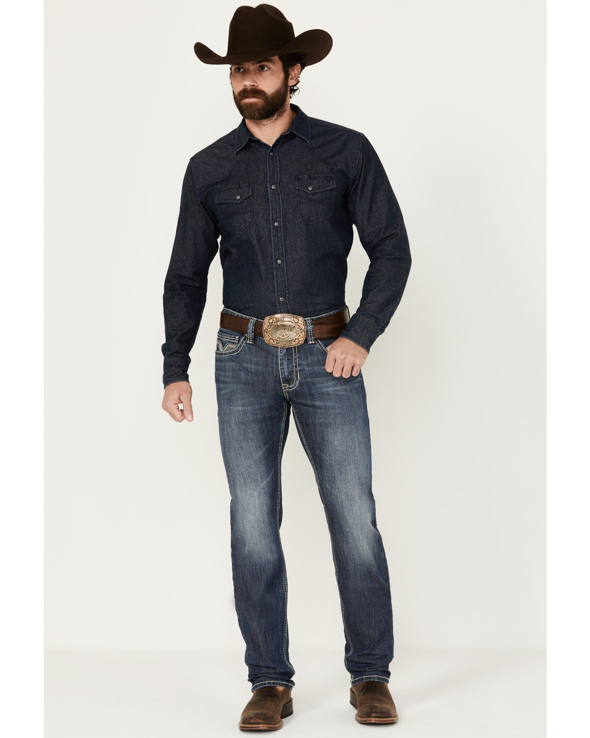 Men's Rock & Roll Denim Rifle Dark Vintage Wash Skinny Stretch Denim J
