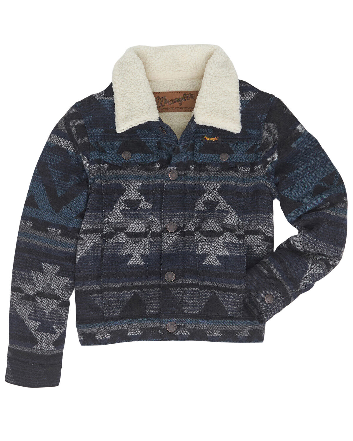 Boys' Wrangler Southwestern Print Sherpa Lined Jacket