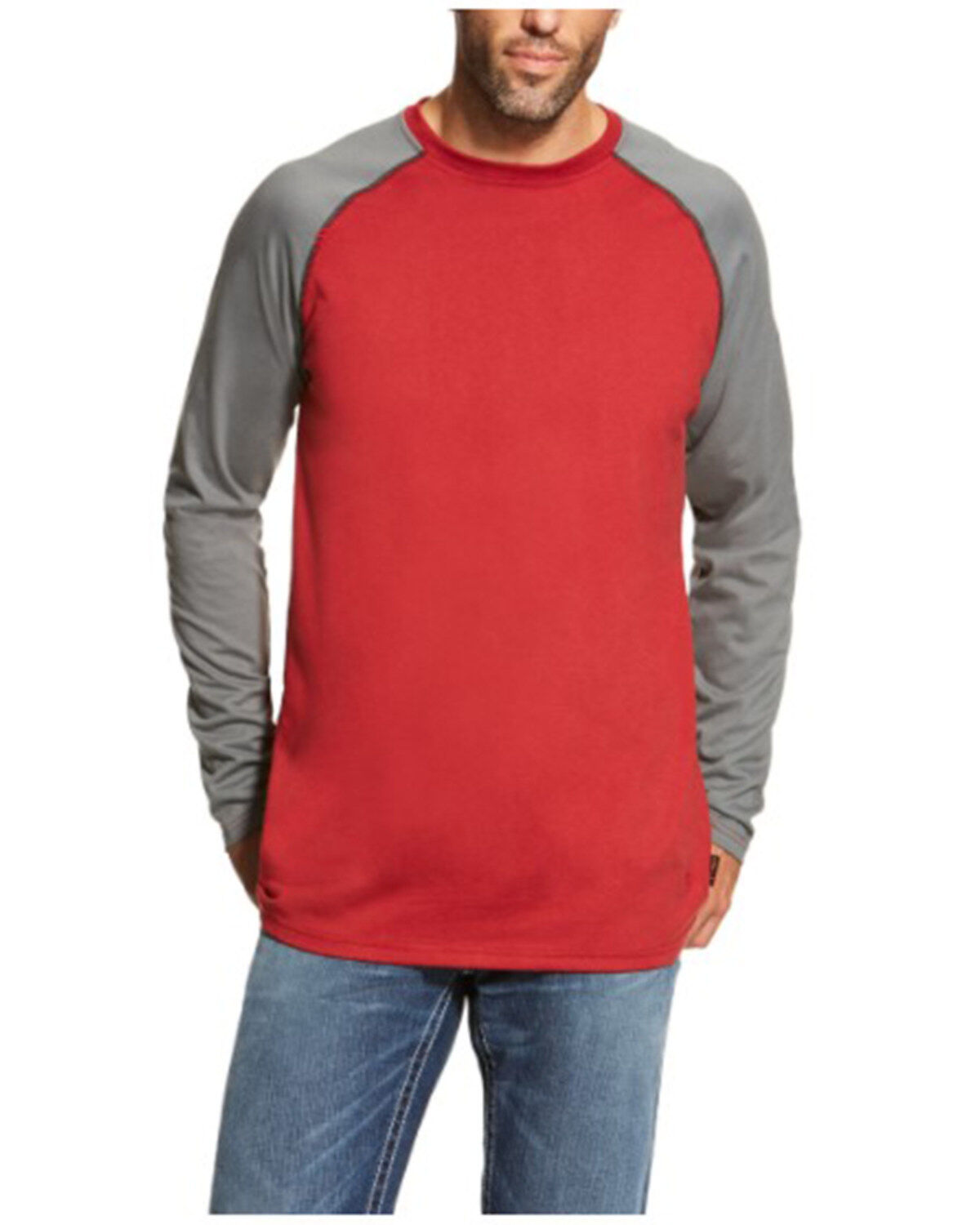 Men's Ariat FR Long Sleeve Baseball Work T-Shirt - Tall