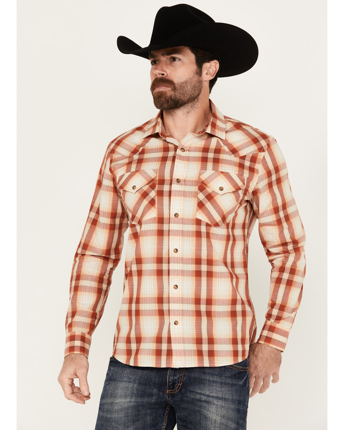 Men's Pendleton Frontier Plaid Print Long Sleeve Snap Western Shirt