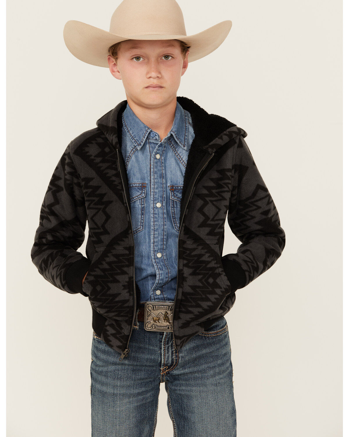 Boys' Cody James Basin Southwestern Print Hooded Jacket