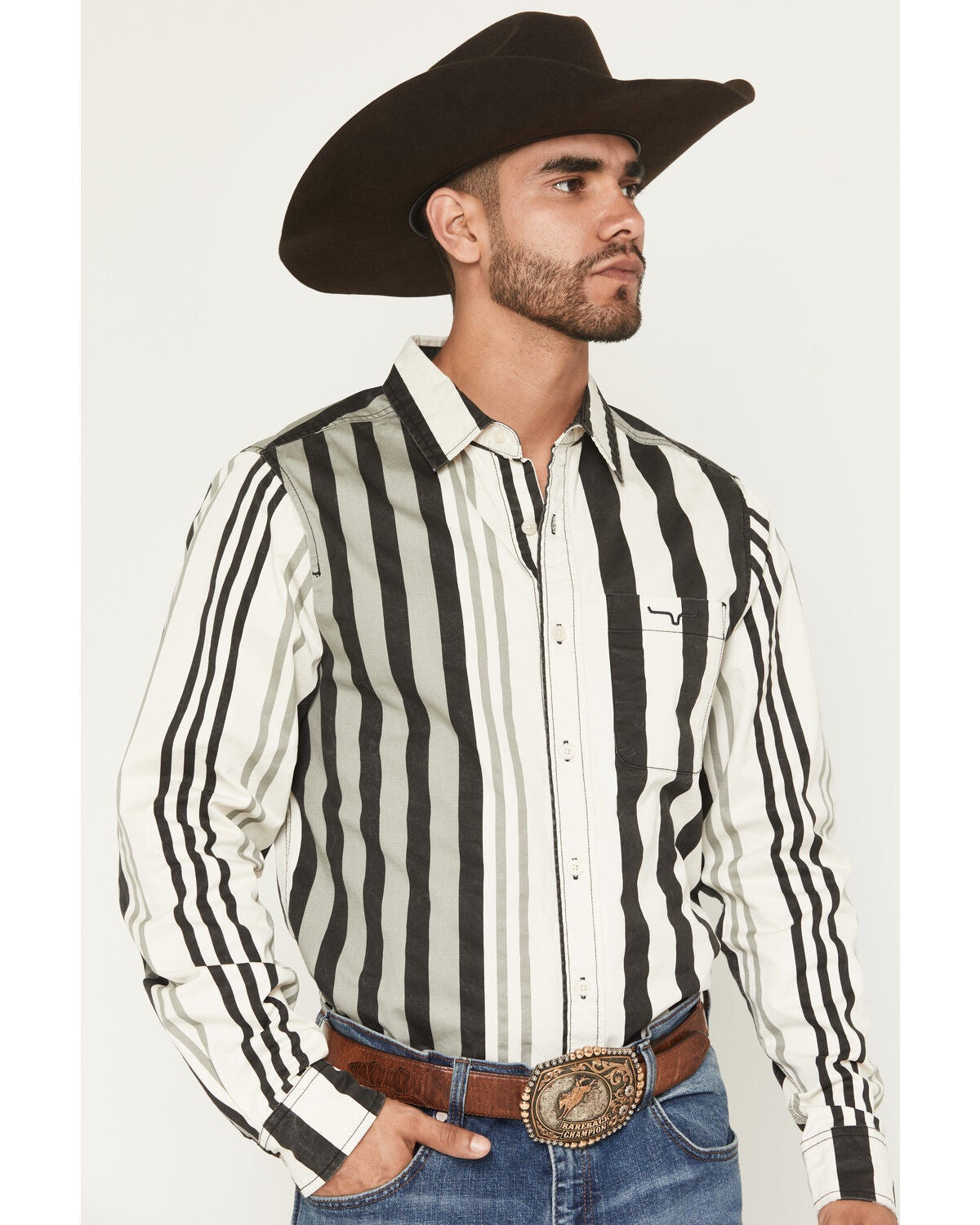 Men's Kimes Ranch 1992 Striped Long Sleeve Button-Down Western Shirt
