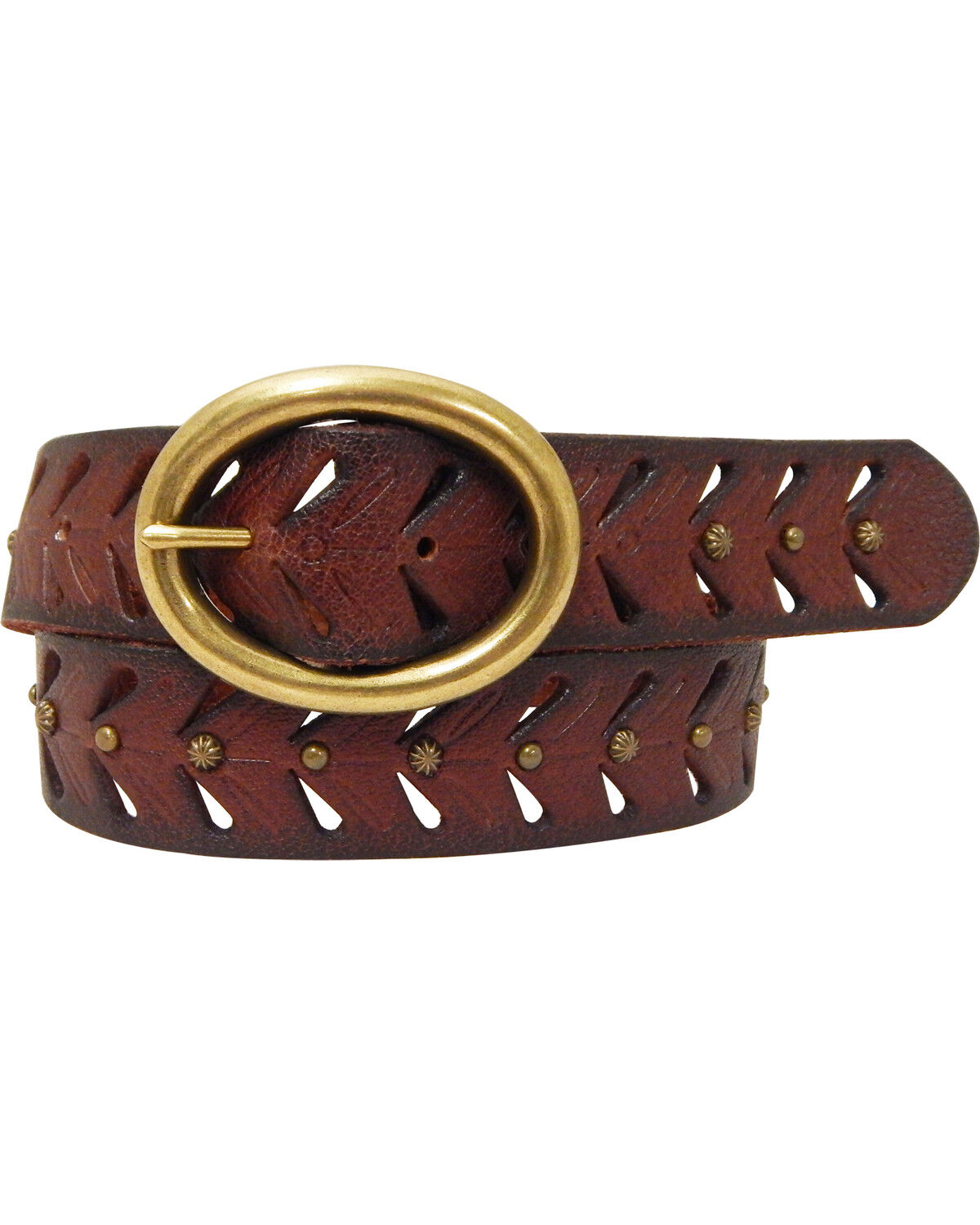 Women's Cowgirls Rock Oval Bar Buckle Leather Belt