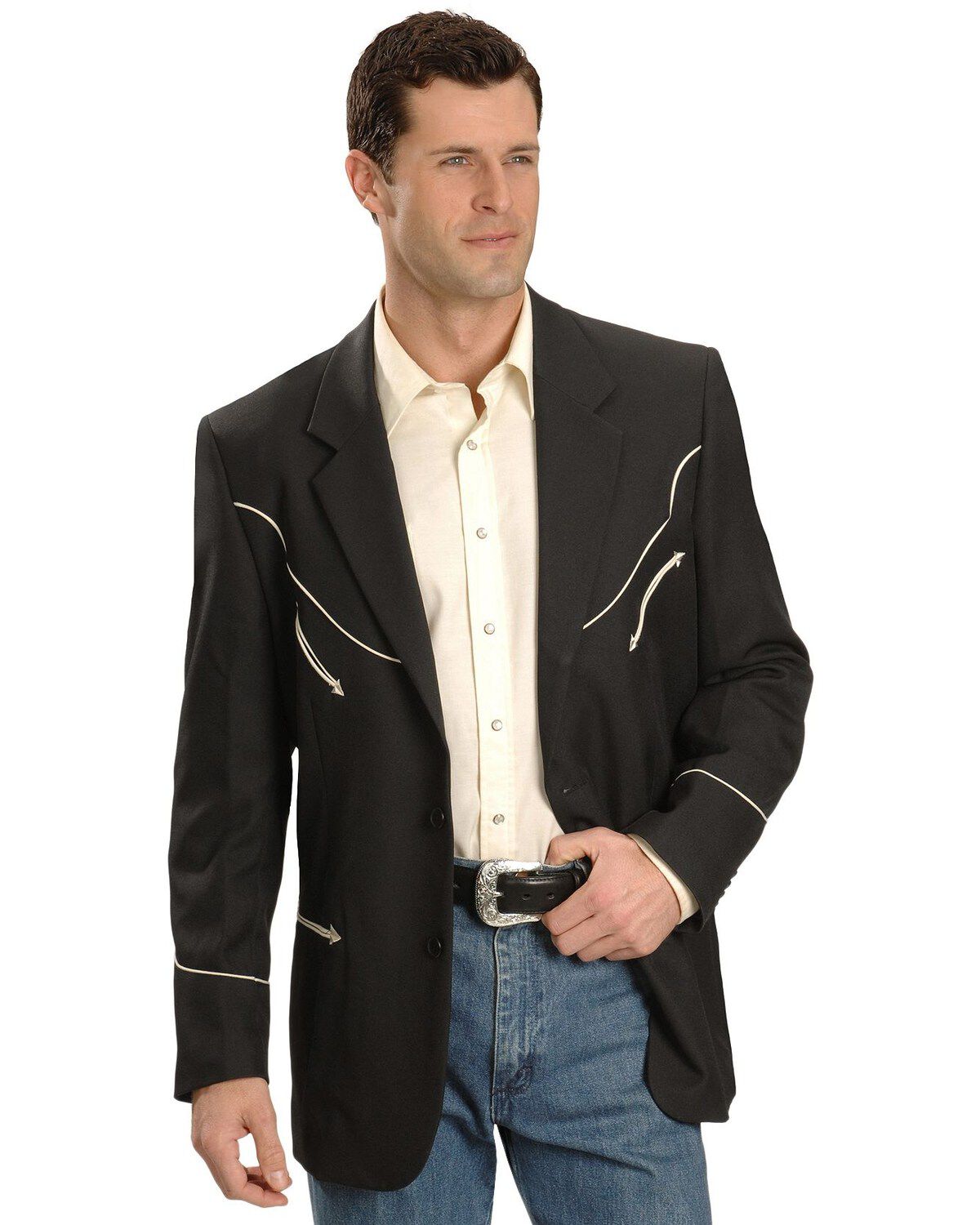 Men's Scully Black Retro Western Jacket