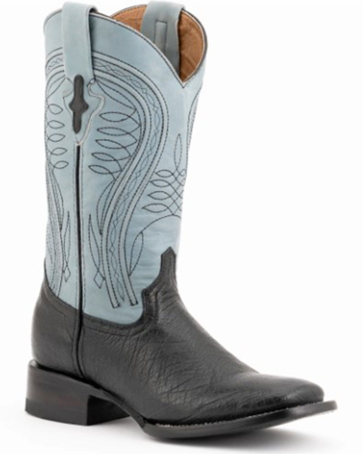 Men's Ferrini Smooth Quill Ostrich Exotic Boots - Broad Square Toe
