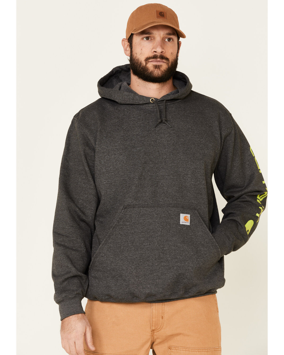 Men's Carhartt Loose Fit Midweight Logo Sleeve Graphic Hooded Sweatshi