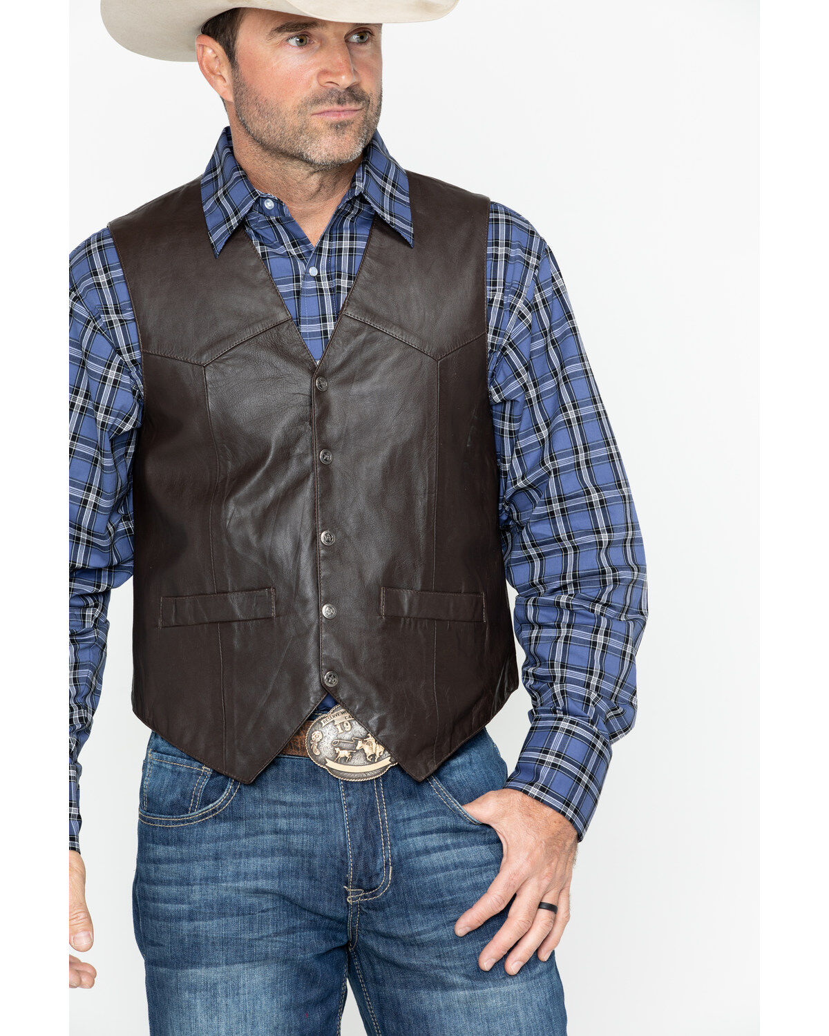 Men's Scully Lambskin Snap Front Vest