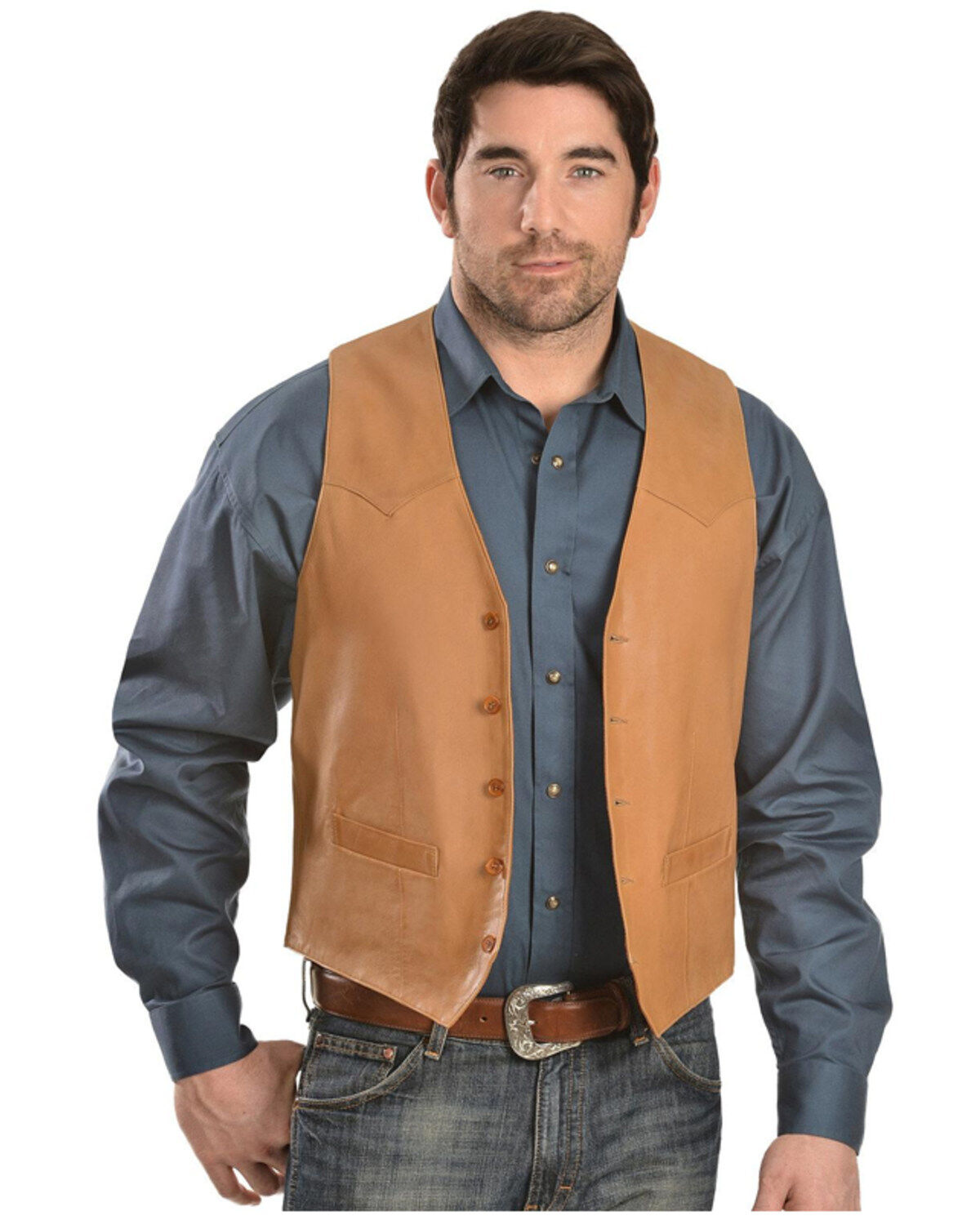 Men's Scully Lamb Leather Western Vest - Tall