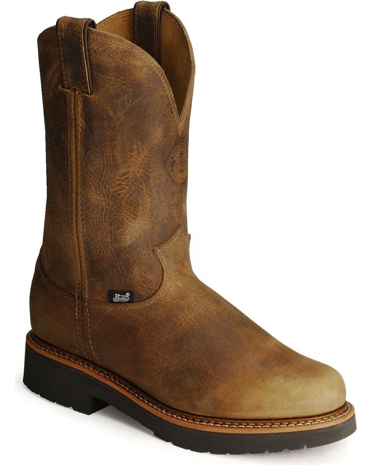 Men's Justin J-Max Blueprint Bay Gaucho EH Pull On Work Boots - Soft T