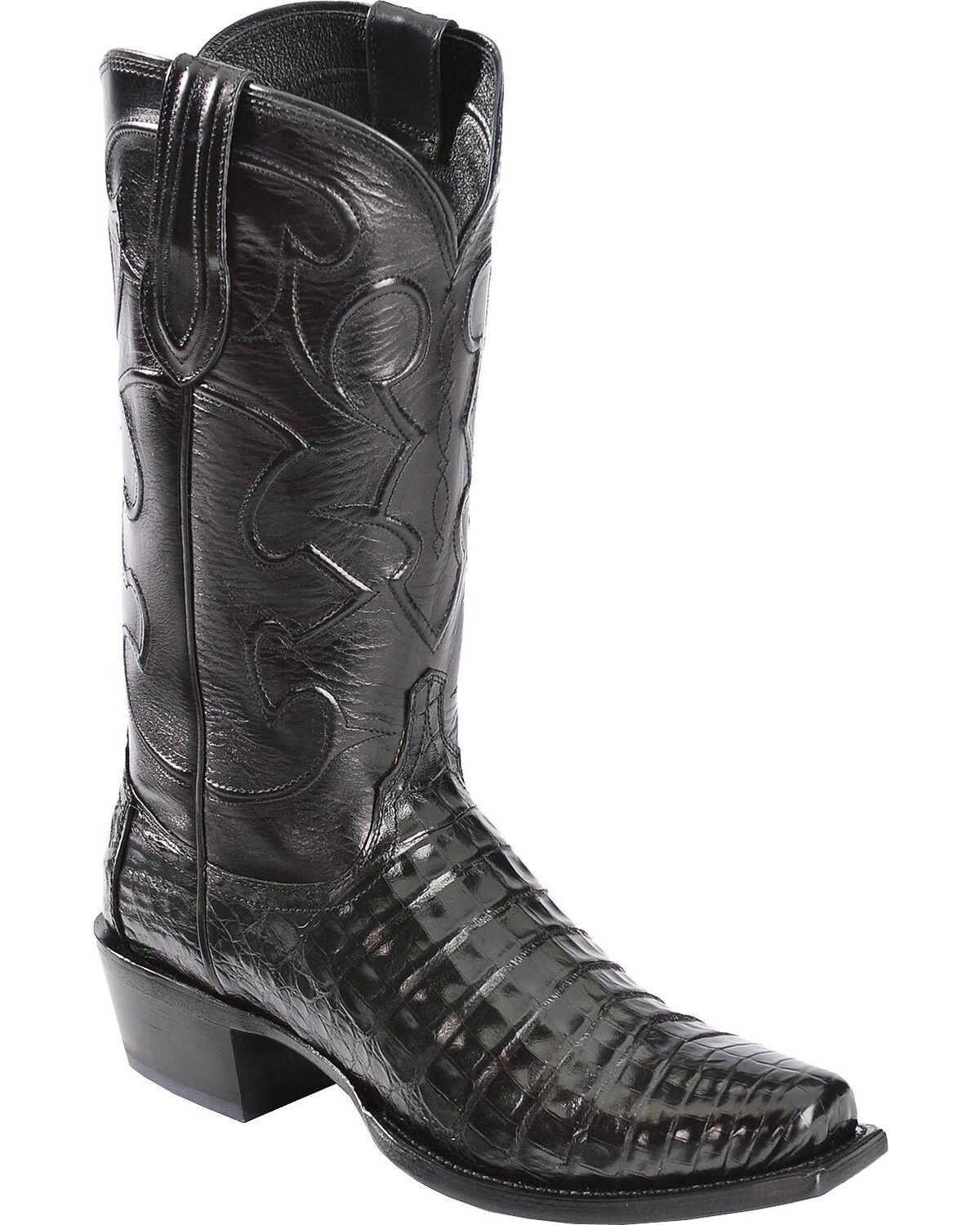 Lucchese 1883 Charles Croc Belly Western Boots - Square Toe