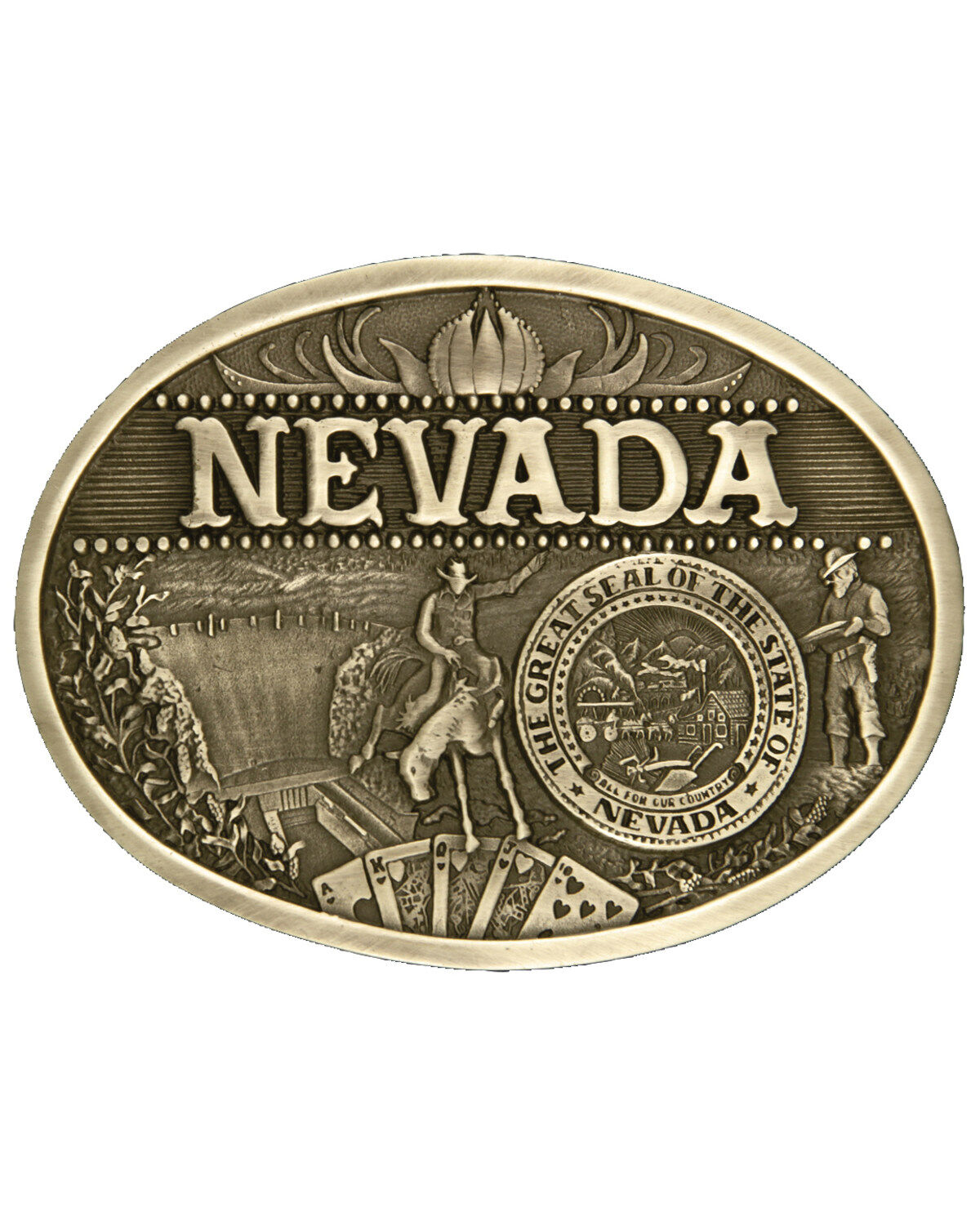 Men's Montana Silversmiths Nevada State Heritage Attitude Belt Buckle