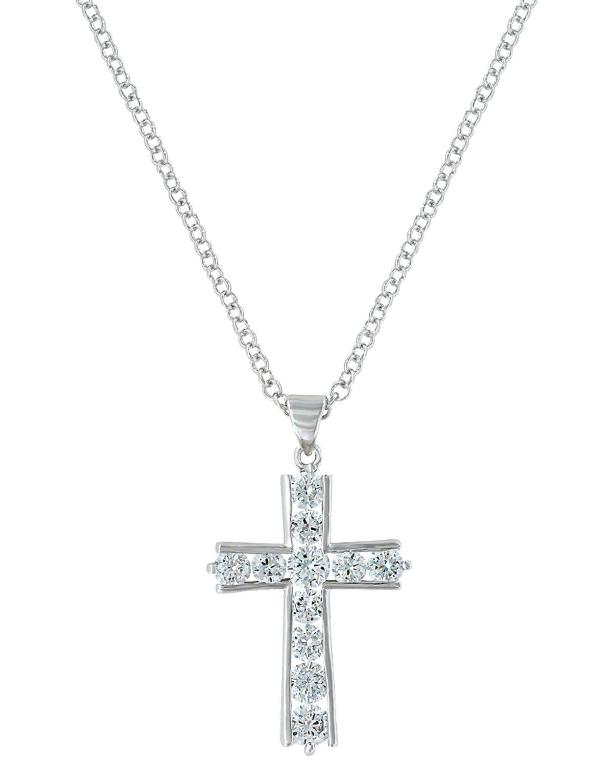 Women's Montana Silversmiths Round Brilliance Cross Necklace