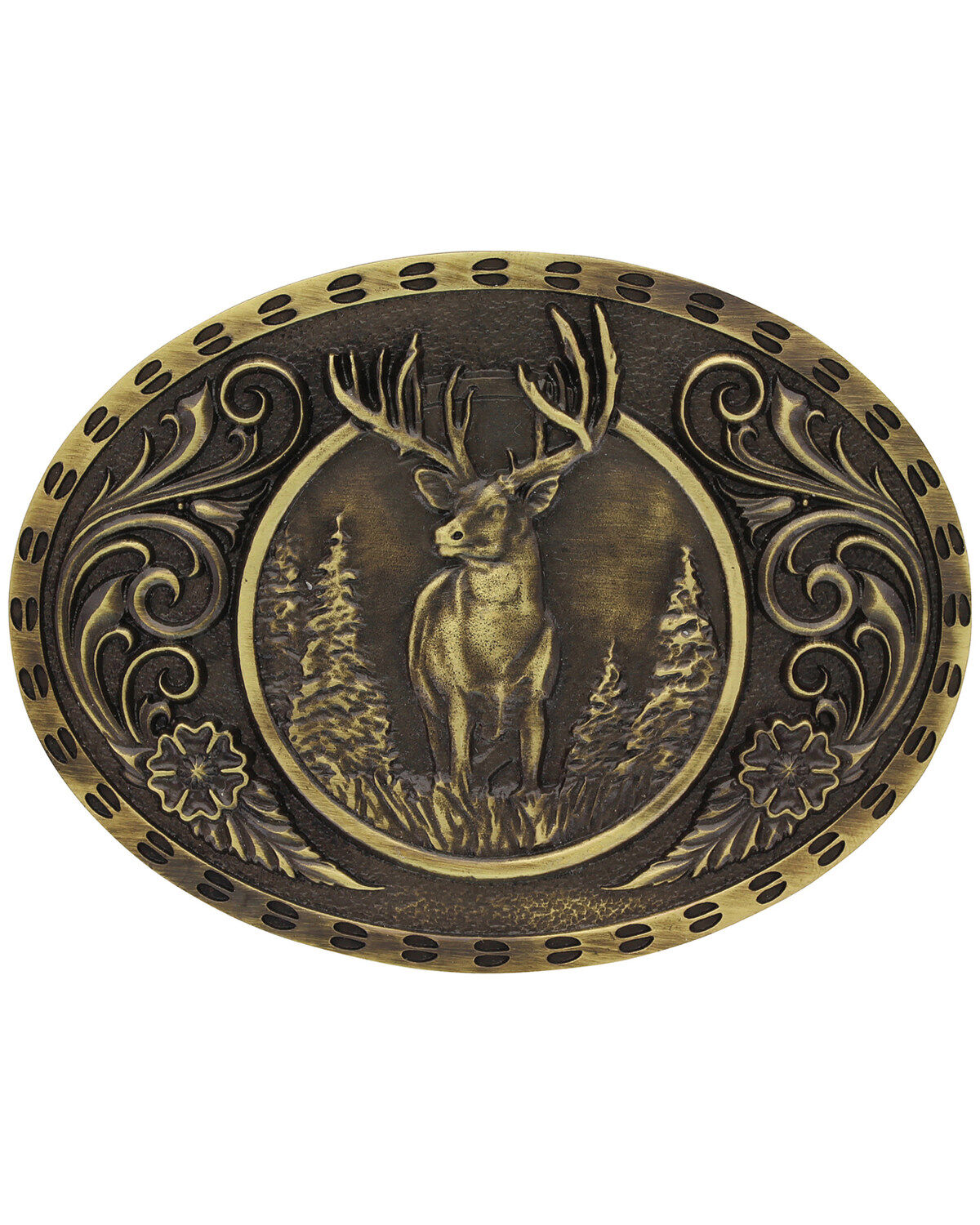 Men's Montana Silversmiths Heritage Outdoor Series Wild Stag Carved Be