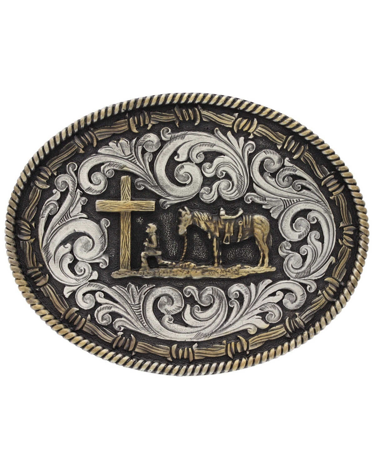 Montana Silversmiths Two-Tone Classic Impressions Christian Cowboy Att