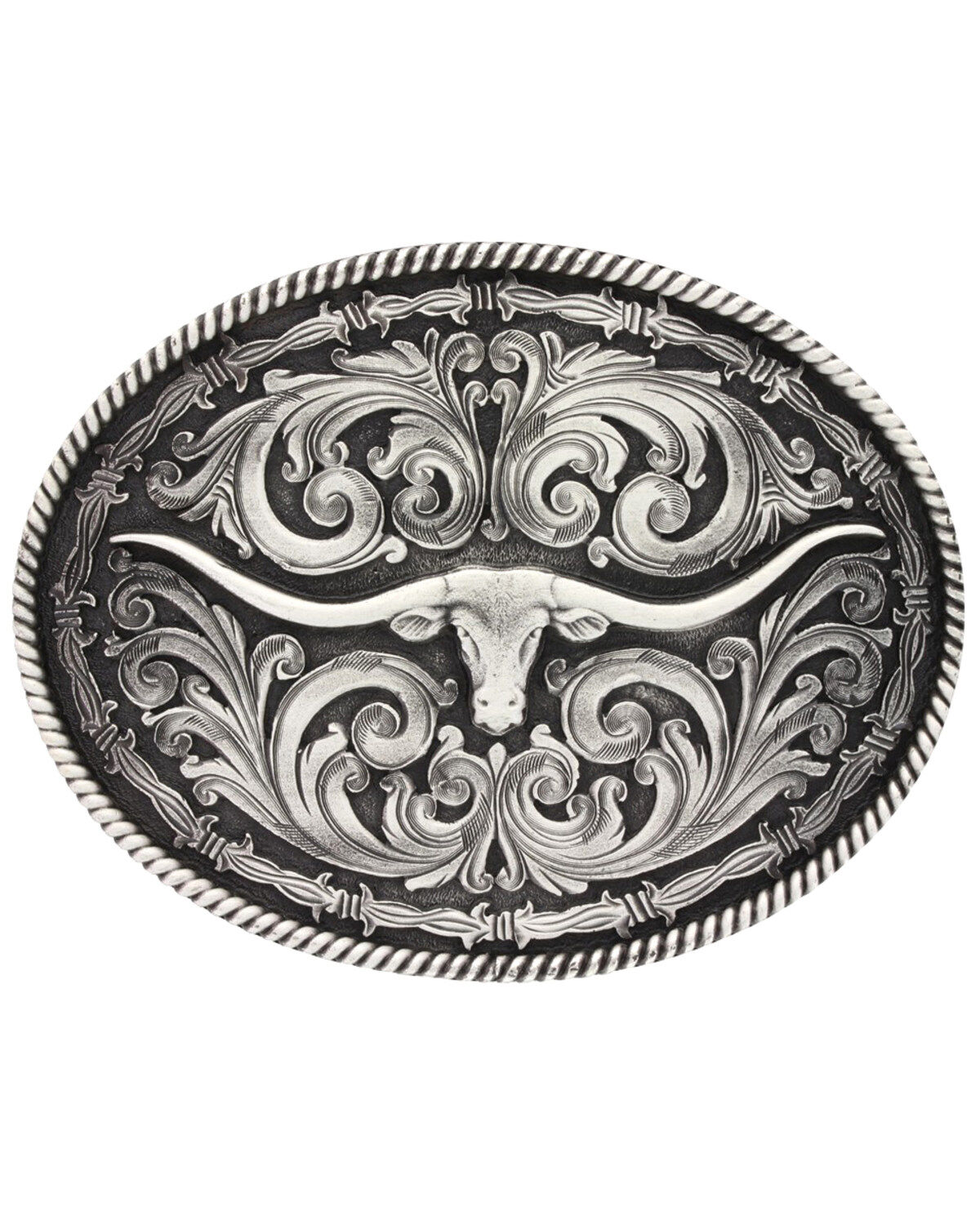 Men's Montana Silversmiths Barbed Wire Longhorn Classic Impressions At