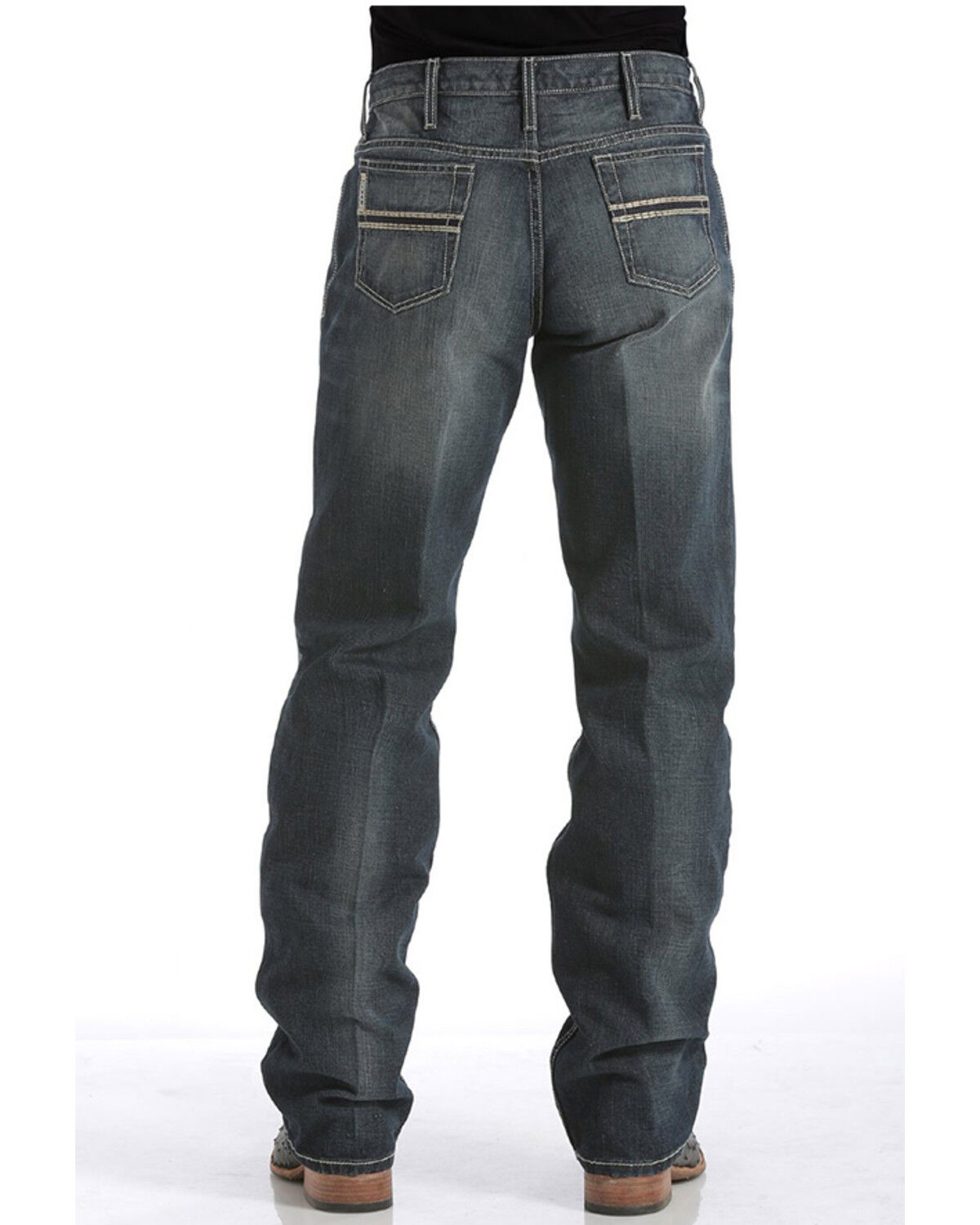 Cinch White Label Relaxed Fit Mid Rise Jeans Dark Stonewash