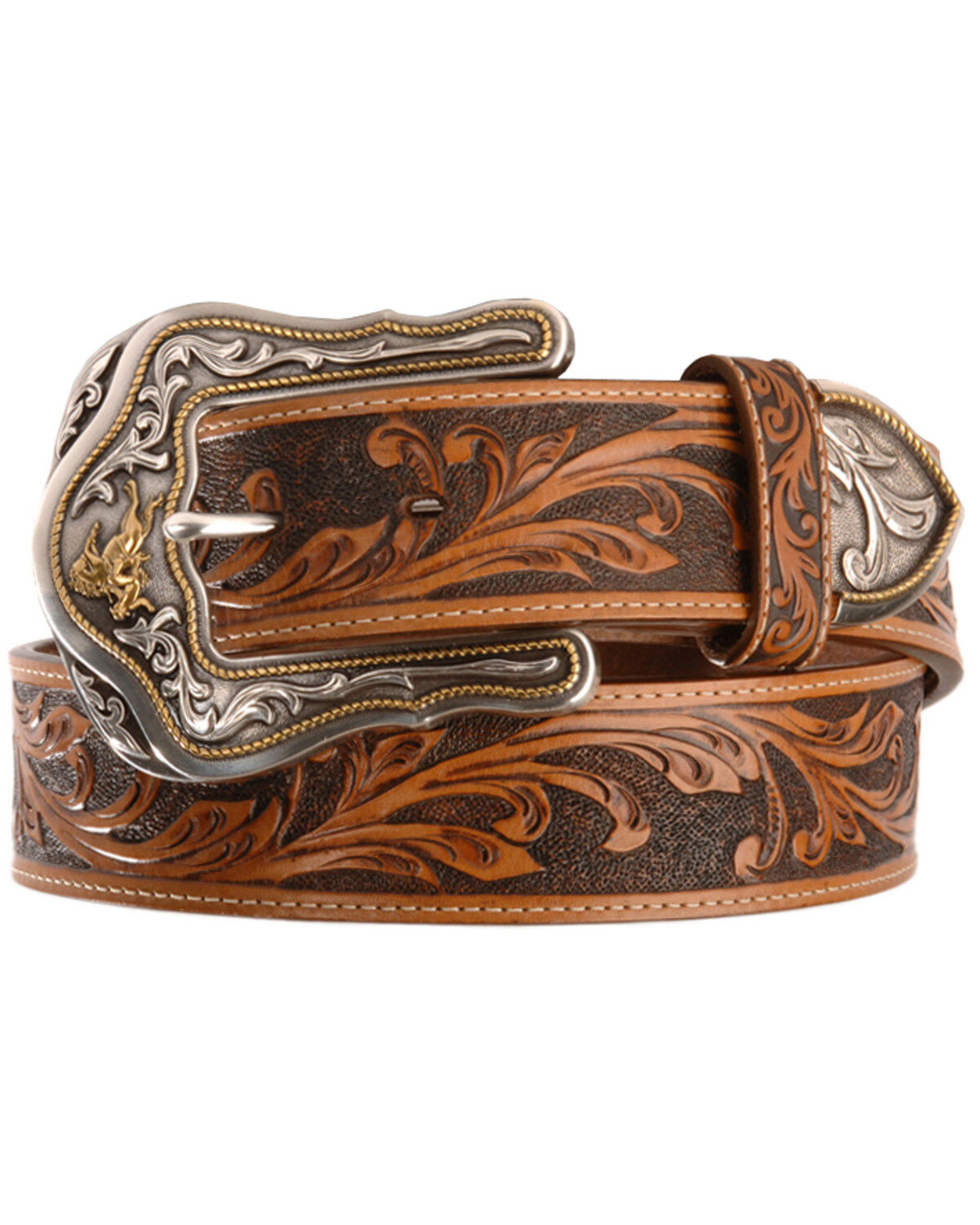 Men's Tony Lama Western Ride Leather Belt